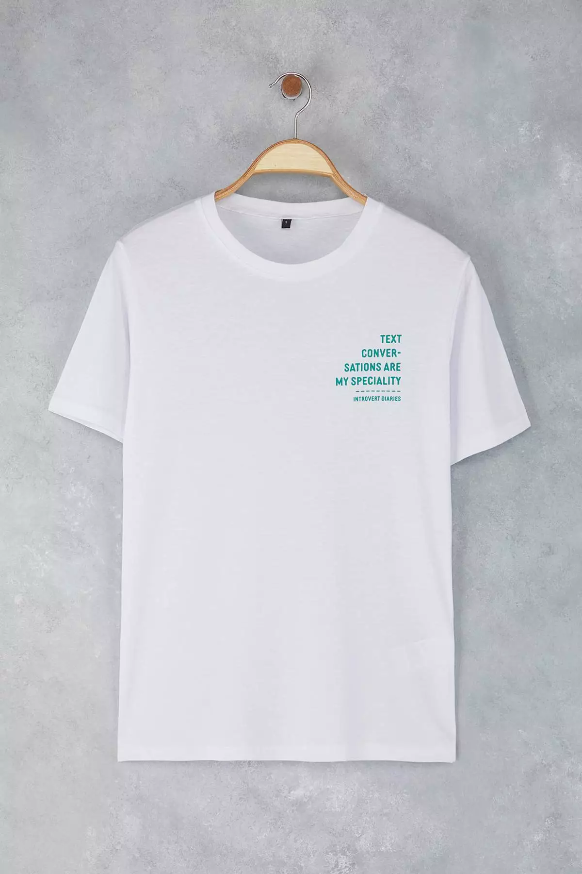White Slim/Fit Minimal Text Printed Cotton T-Shirt Tmnss25Ts00183