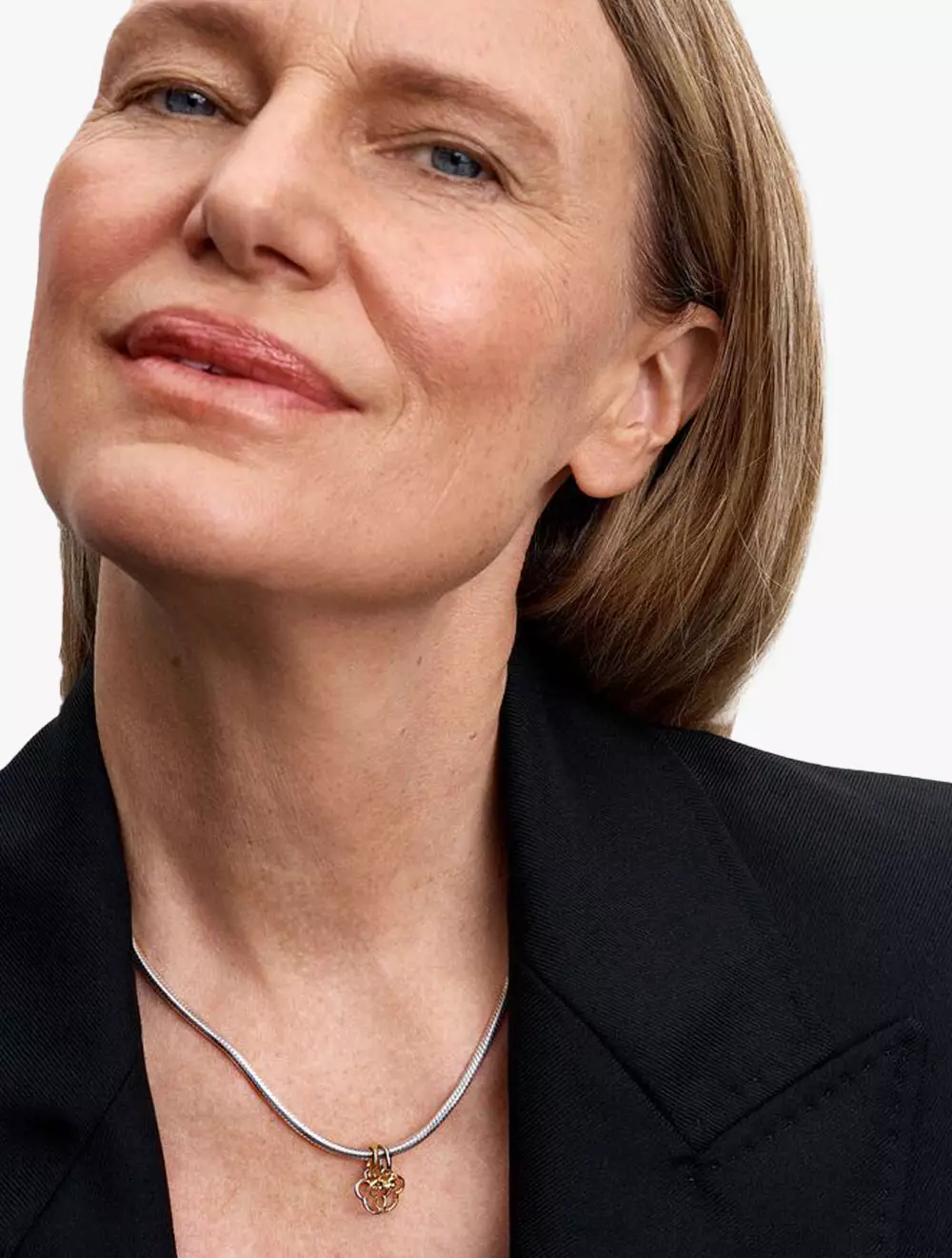 Disney Mickey and Minnie Mouse sterling silver and 14k gold-plated splittable dangle with clear cubic zirconia