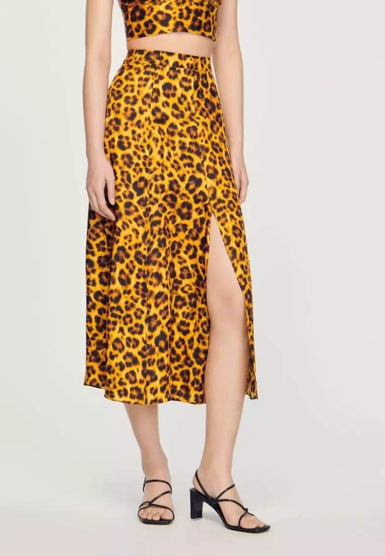 Mustard leopard maxi skirt shop