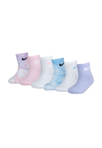 Nike white Nike Unisex Newborn's Tie-Dye 6 Pack Grip Ankle Socks (6 - 12 Months) - White 98EF4KA24BB4D3GS_1