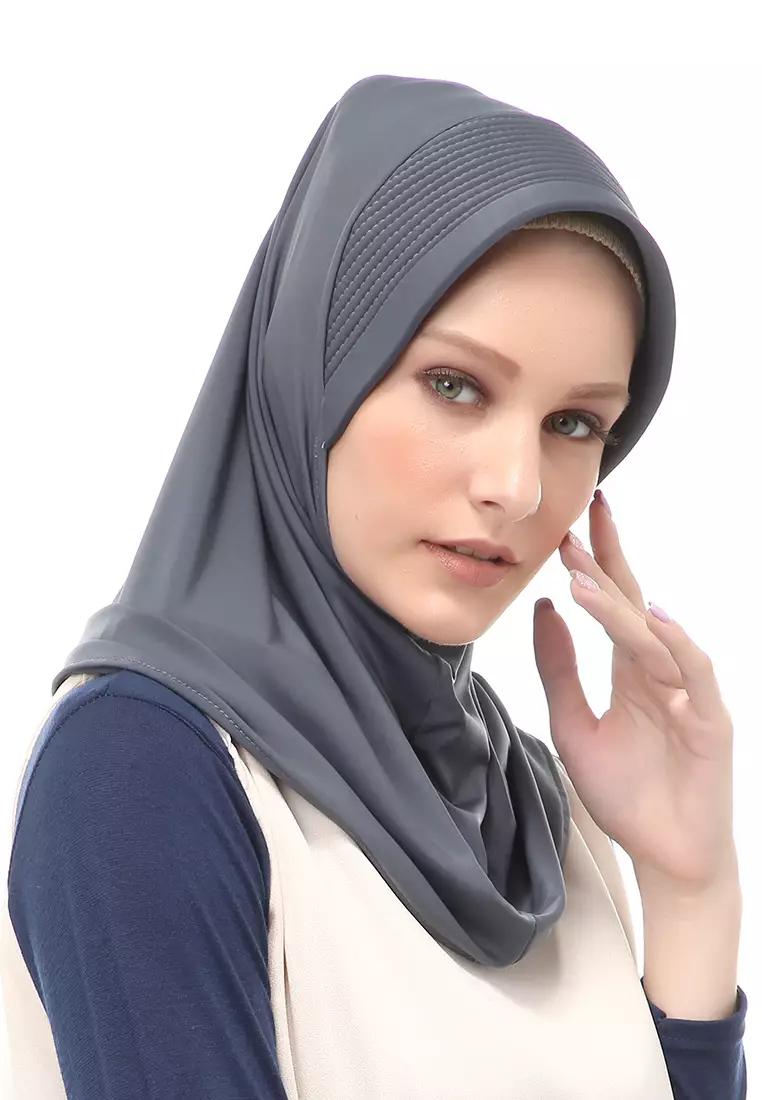 Layla Hijab Sport Instan Wanita Muslimah Relaxed Fit - Abu Tua