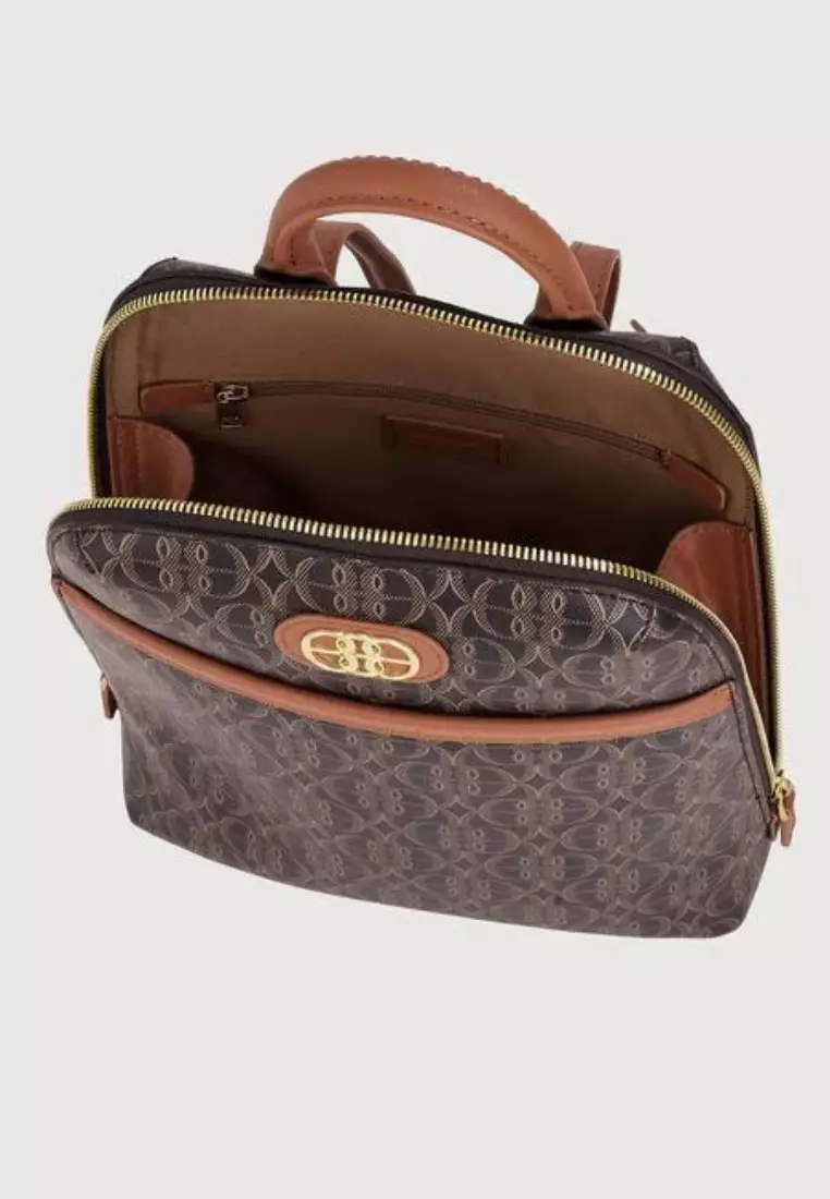 La Luna Monogram Small Backpack Brown Caramel