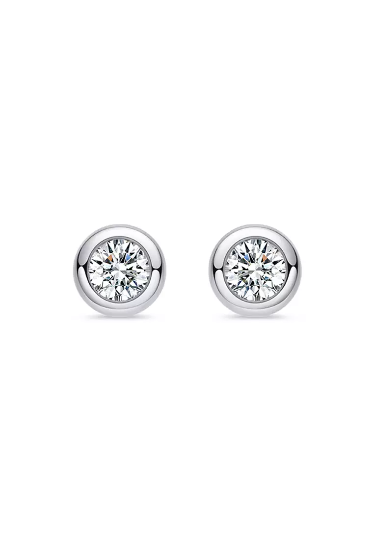 White gold bezel on sale set stud earrings