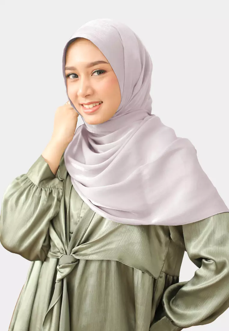 Zelena - Netta Shimmer Shawl | Pashmina Shimmer | Hijab Pashmina Silk - Crystal Purp