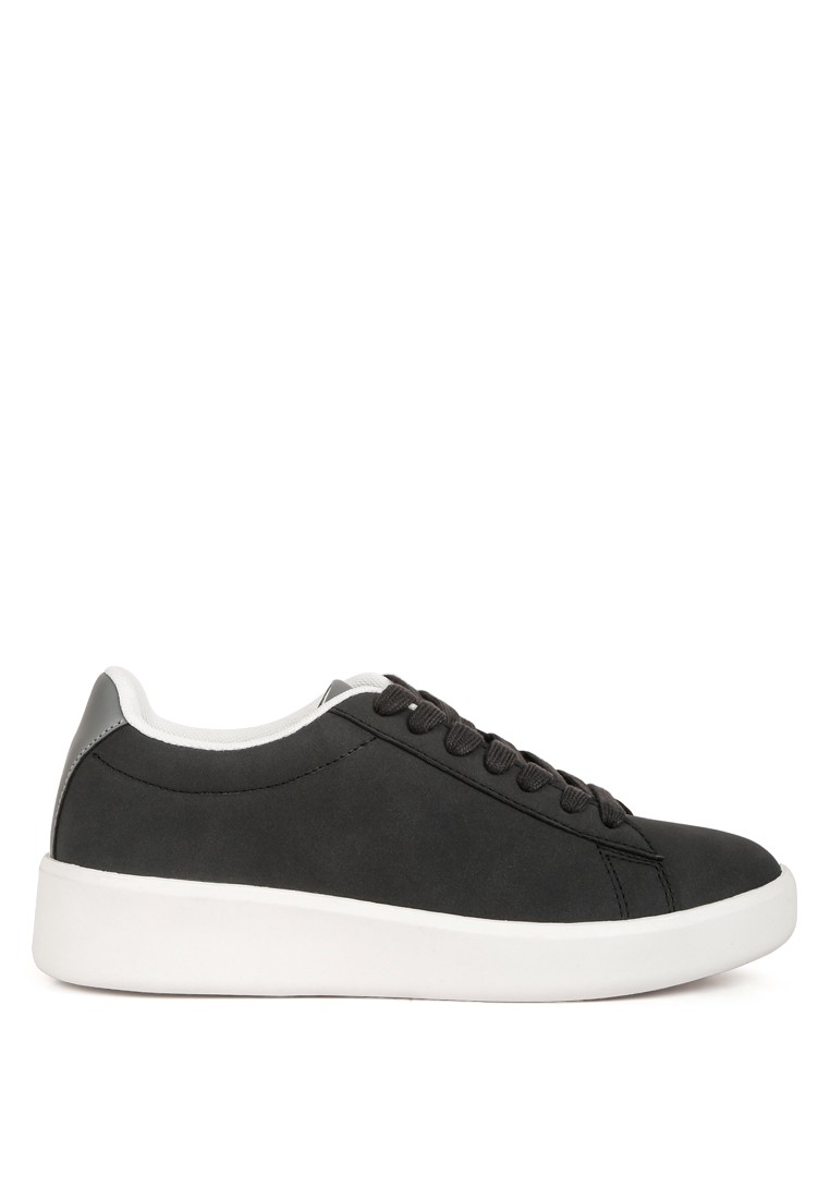 Black & Grey Lace Up Casual Sneakers