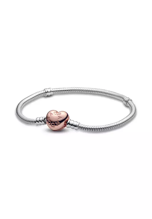 Moments Heart & Snake Chain Bracelet