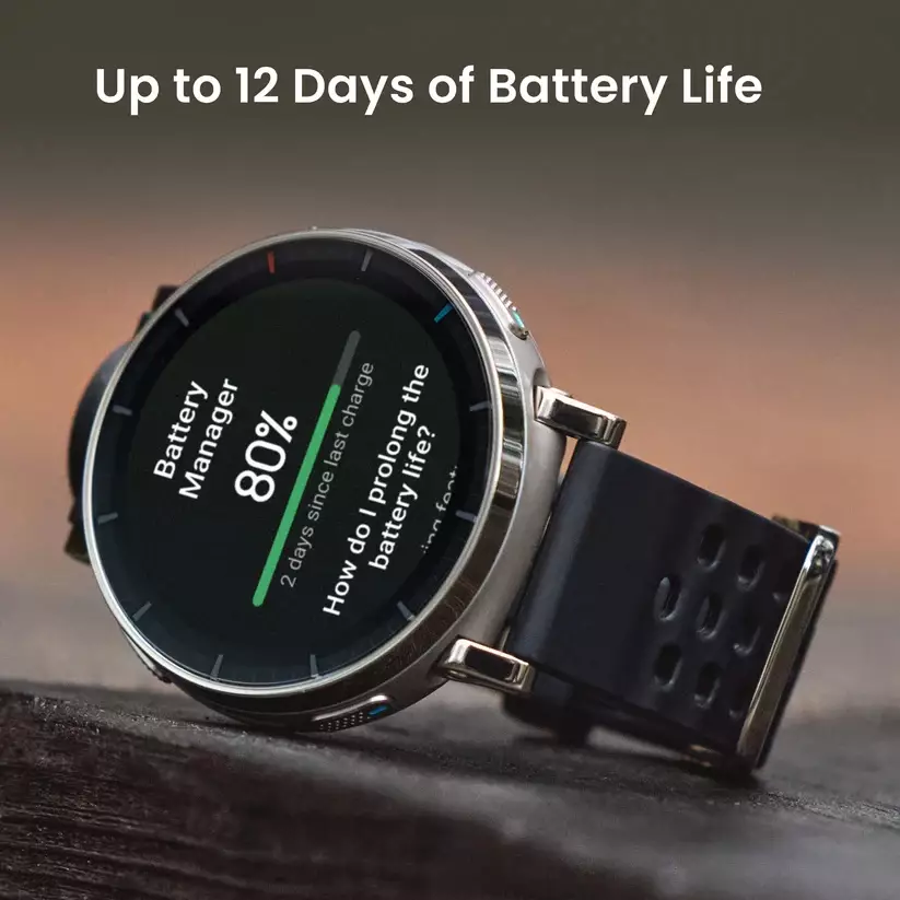 Amazfit Active 3 Premium Aero White | 12 Days Battery | 160+ Sport Mode | Sapphire Glass