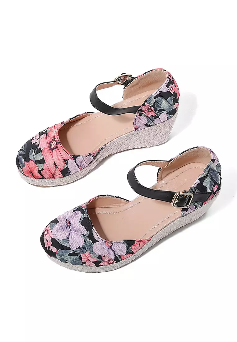 7.5CM Strap Cotton Printed Wedge Espadrilles WTY158-8