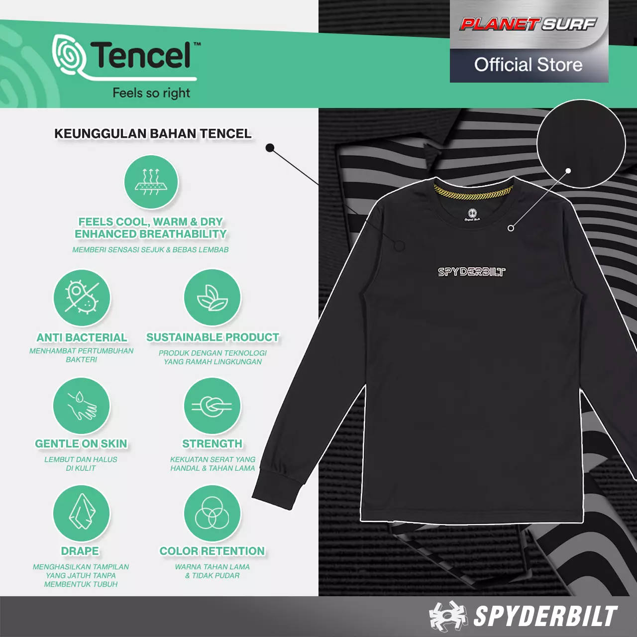 Spyderbilt Kaos Lengan Panjang Anak Anak Flosky Kids Long Tee Planet Surf