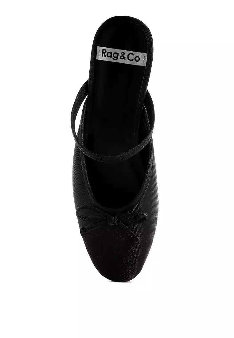 Black Glitter Ballet Mules