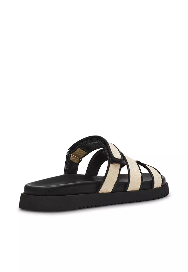 Buy Steve Madden MISSILE NAT BLACK RAFFIA SANDAL Online ZALORA