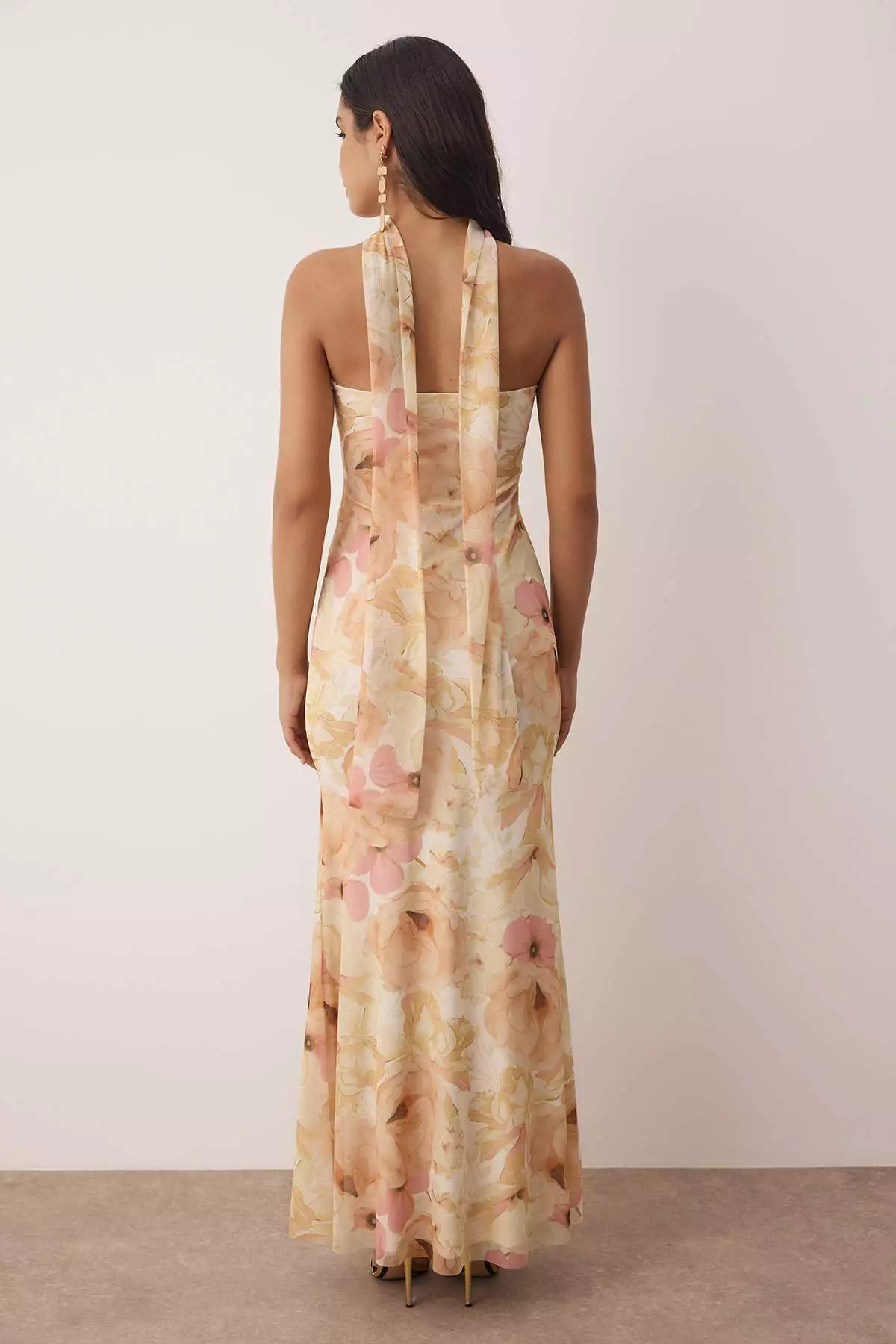 Multicolored Floral Knitted Tulle Maxi Evening Prom Dress Tprss25Ae00194