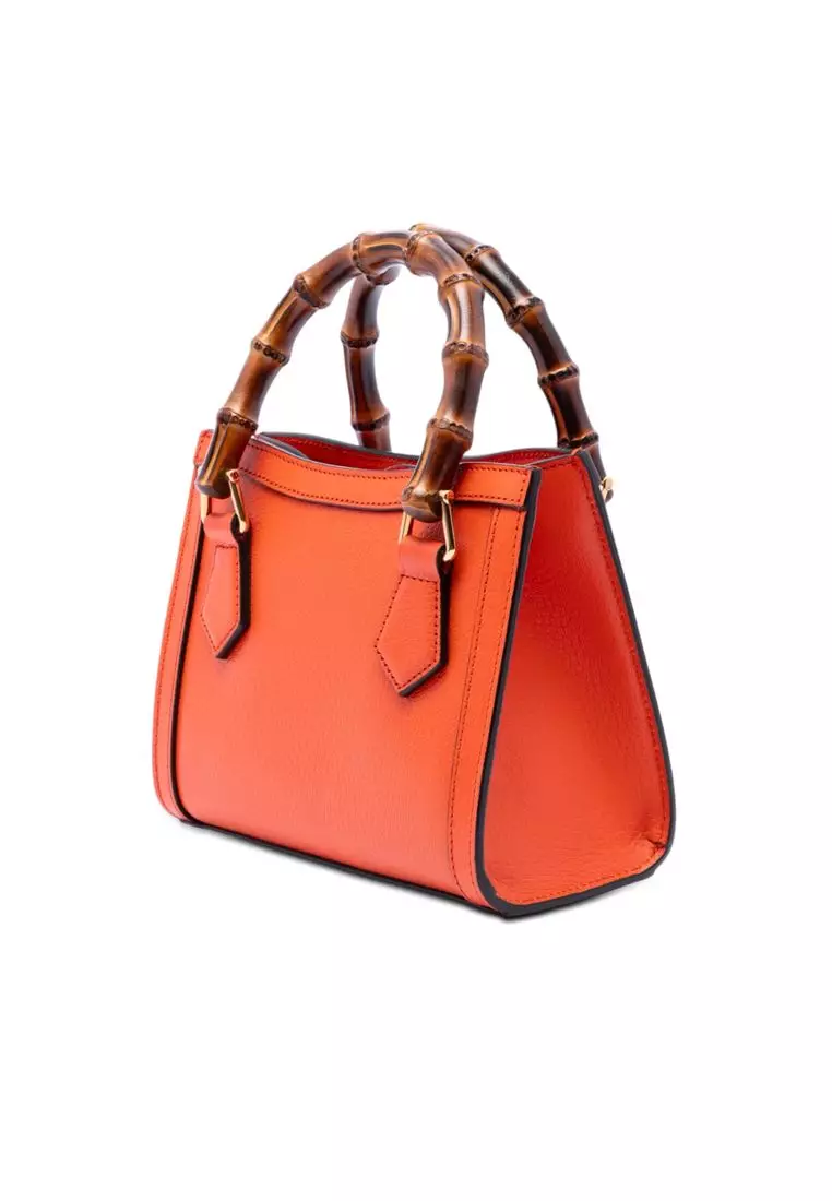 Pre-Loved Gucci Mini Calfskin Bamboo Diana Satchel