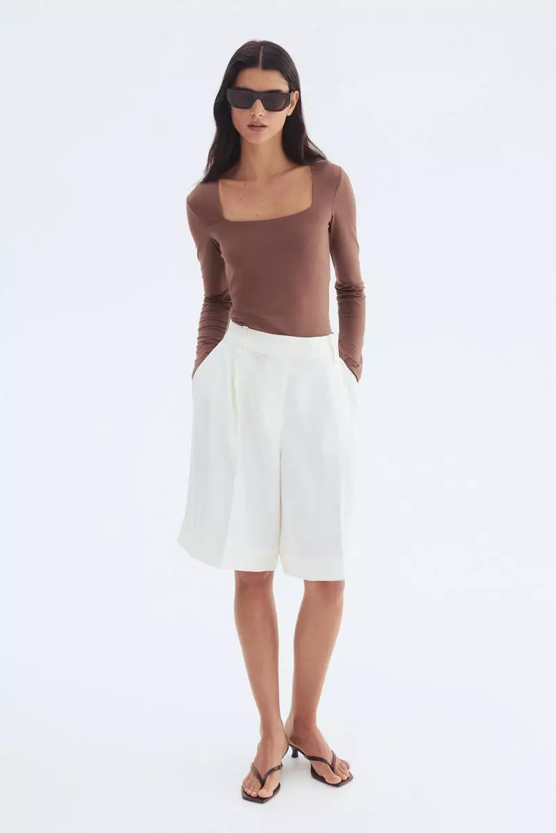 Long-sleeved jersey top