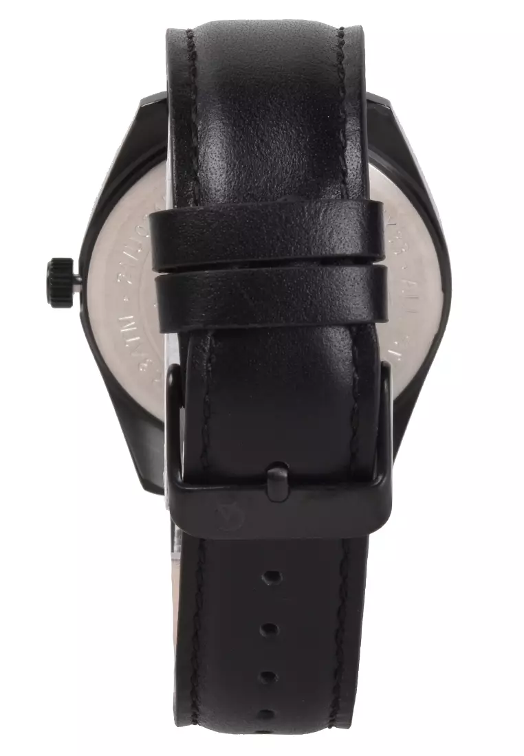 Alexandre Christie - Jam Tangan Analog Pria - Black Case Black Leather Strap - 1025MELIPBA
