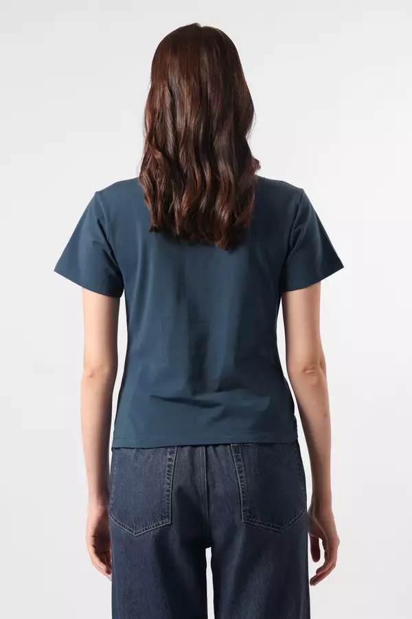 Minimal x Devina Putri - Clover - Double Jersey Twisted Tshirt - Navy Warna Navy