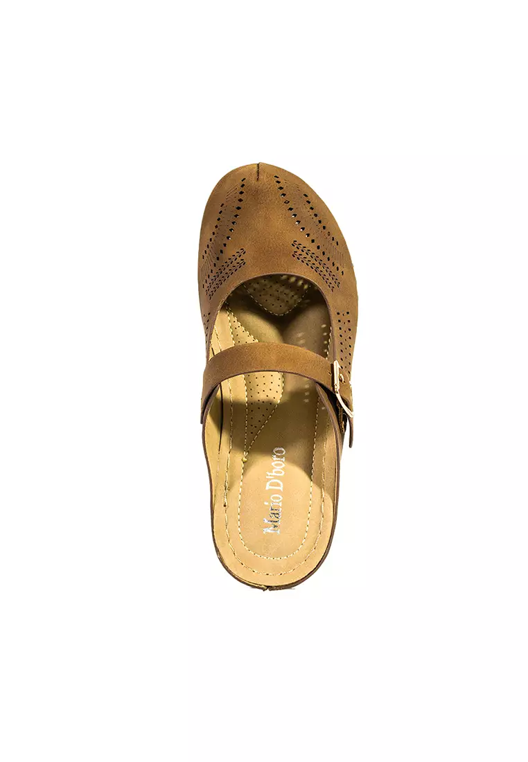 Women's Mules Sandals LX 27190 Dark Brown C58