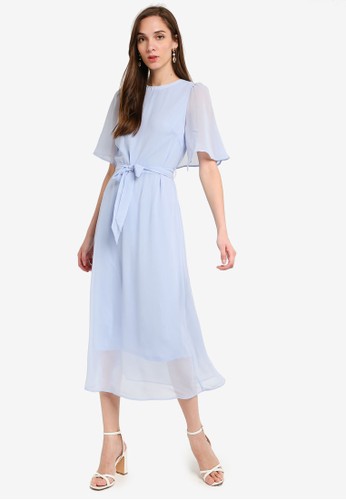 Jual Dorothy Perkins Blue Cape Midi Dress Original Zalora Indonesia