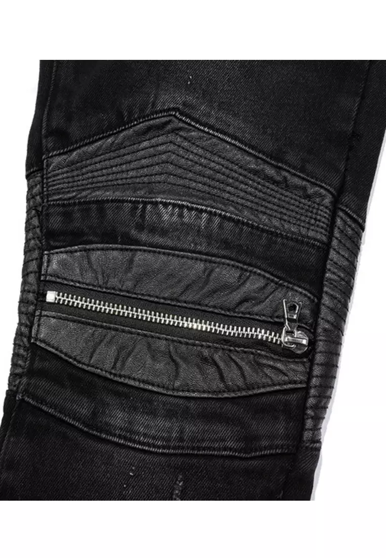 Mens black shop motorcycle jeans