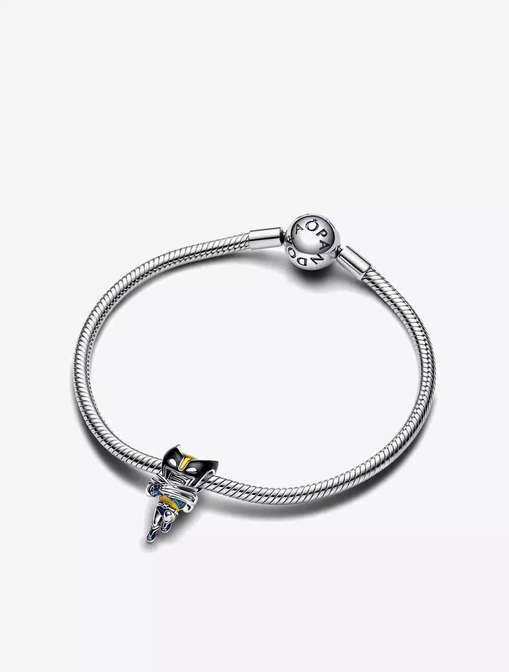 Marvel Wolverine sterling silver charm with black, yellow and blue enamel