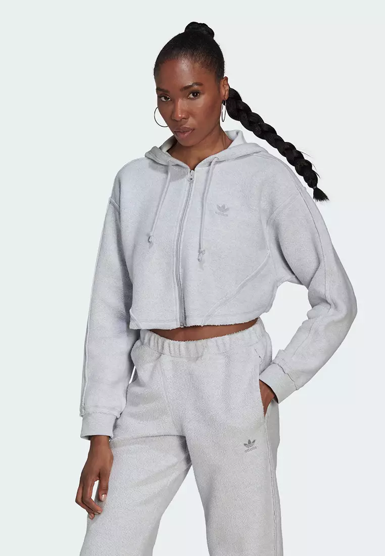 ADIDAS Adult FEMALE CROP FULL-ZIP LOUNGEWEAR HOODIE 2023 | Buy ADIDAS  Online | ZALORA Hong Kong