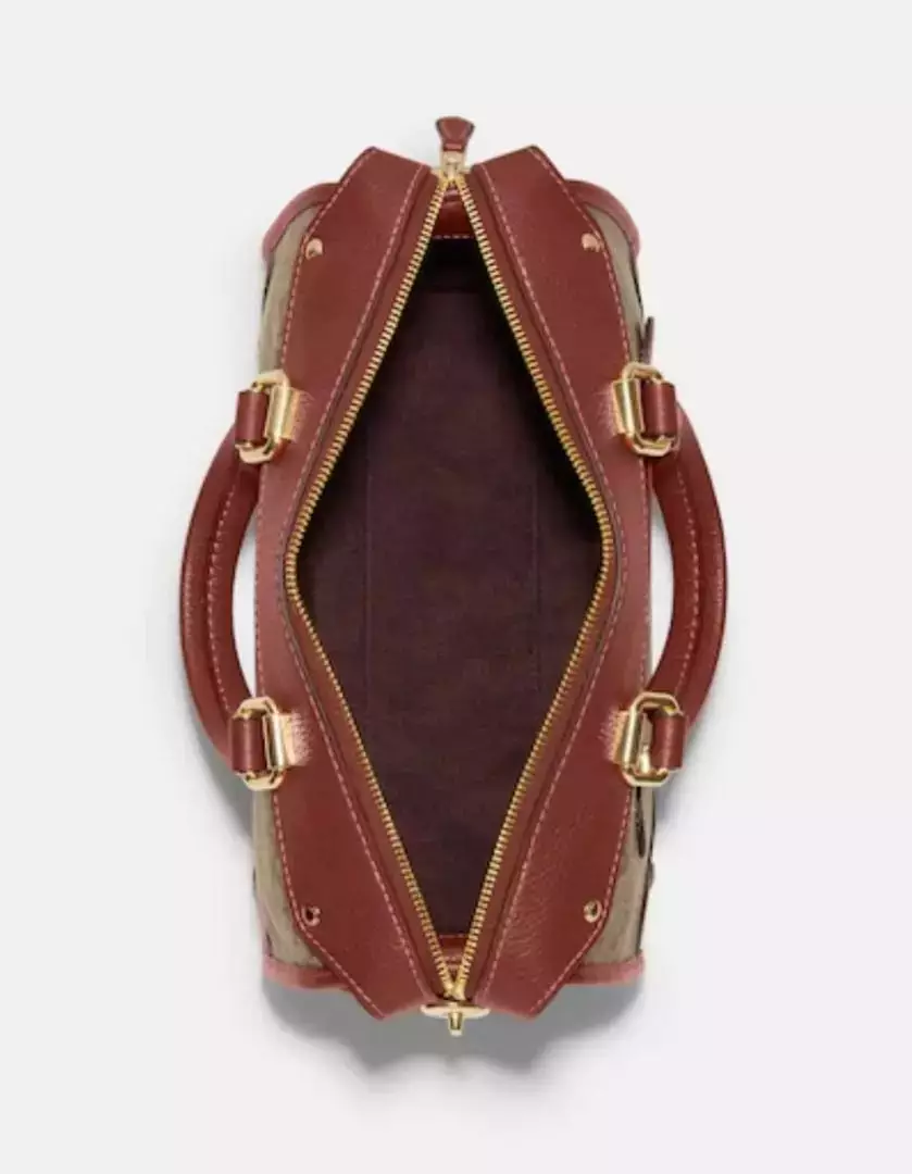 CE637 Millie Satchel Sign Khaki Terracotta