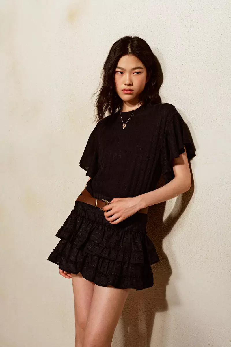 Butterfly-sleeved top