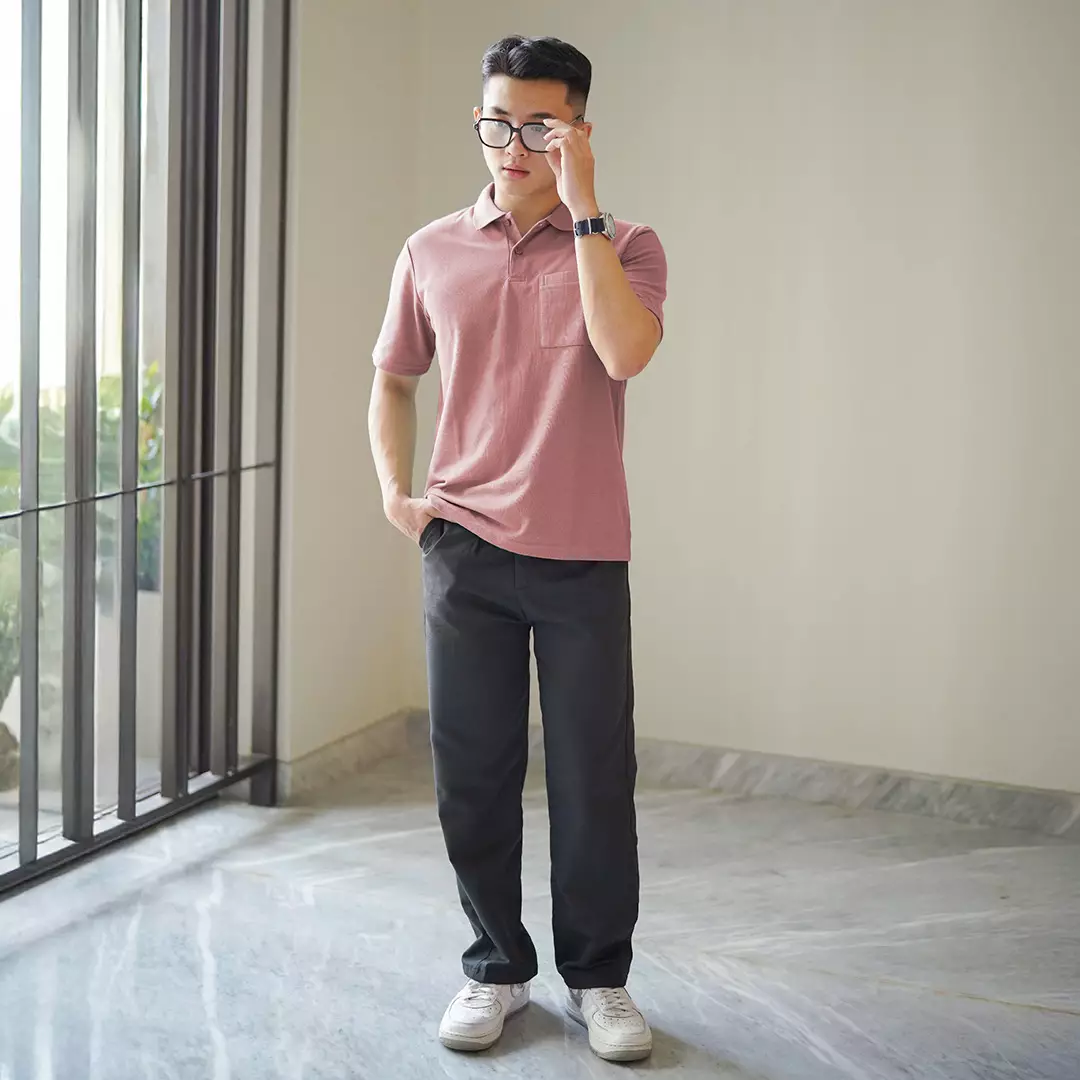 Kale PARKER DUSTY ROSE / Polo Shirt Reguler Fit / Kaos Polo Pria / Kaos Pria / Kaos Kerah