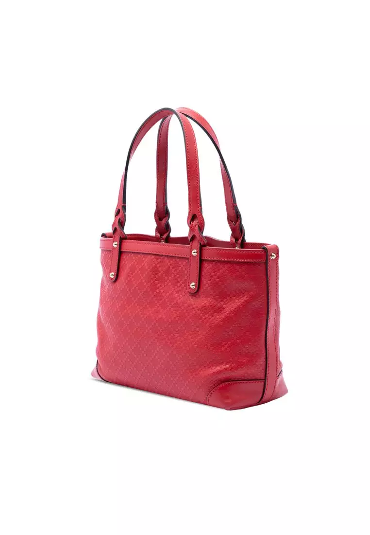 Pre-Loved Gucci Small Diamante Leather Craft Tote