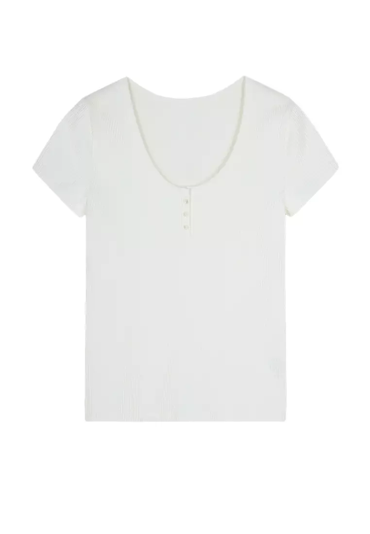 棉混紡修身短袖T恤