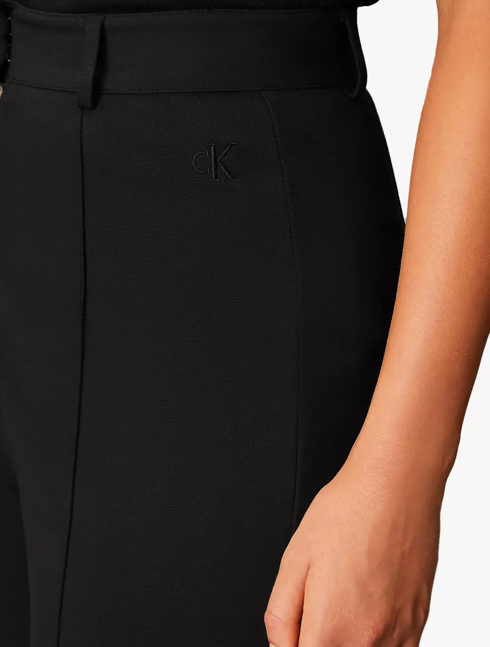 Calvin Klein Jeans - High Rise Flare Milano Pants - Black - black