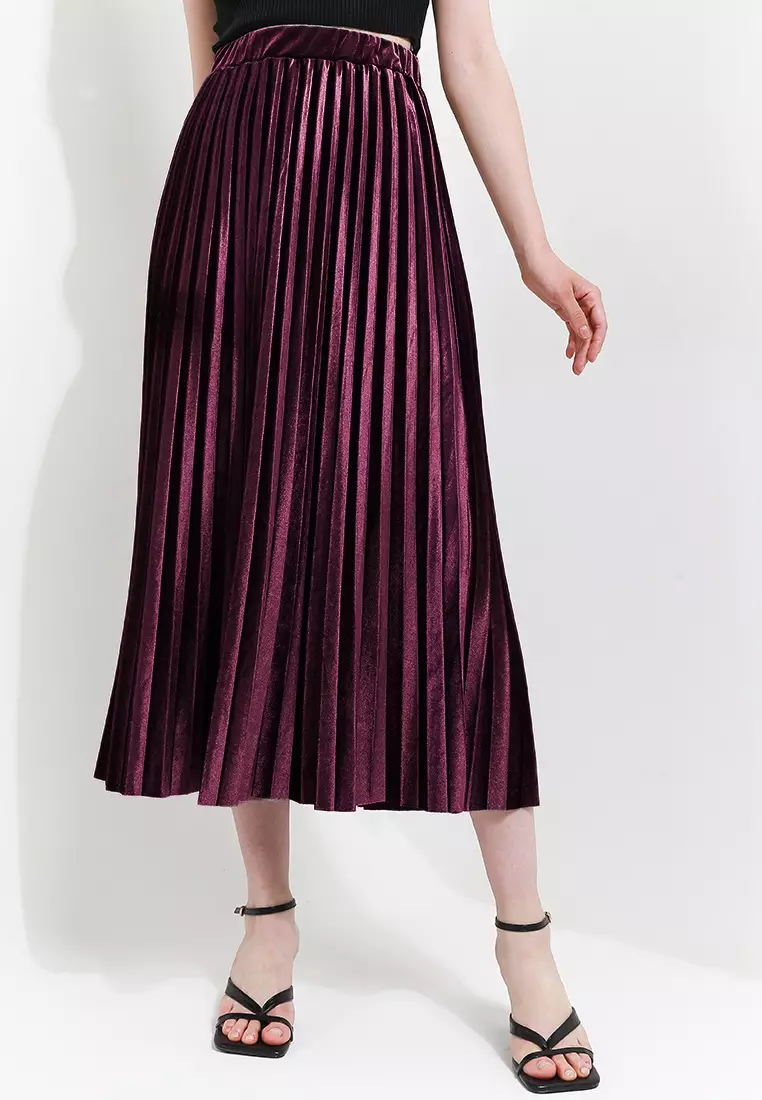 Pleated Skirt Velvet