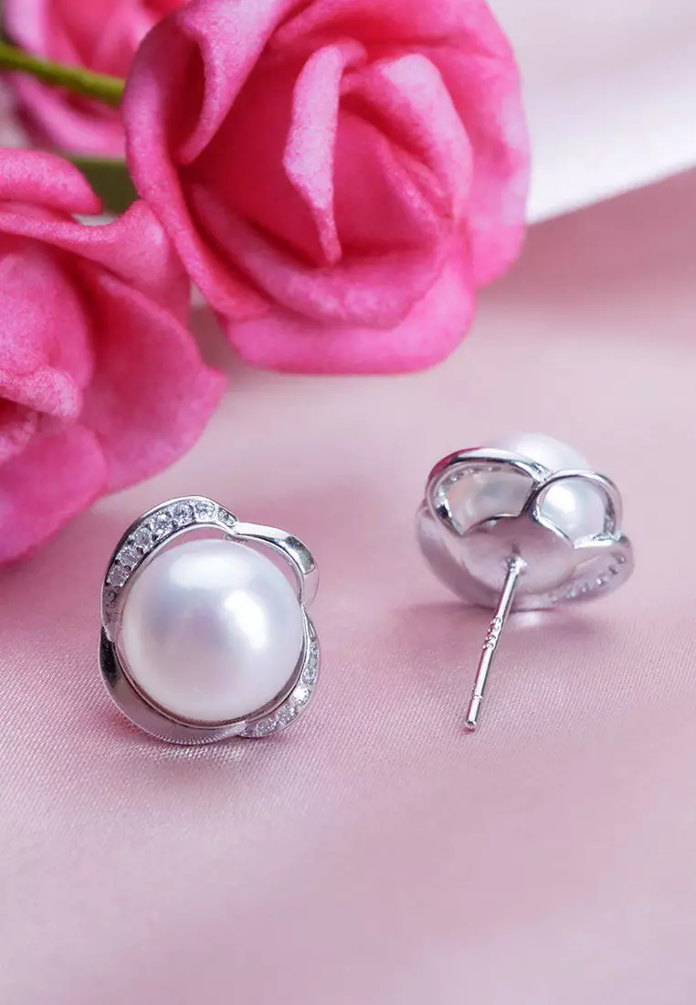 Genuine freshwater sale pearl earrings