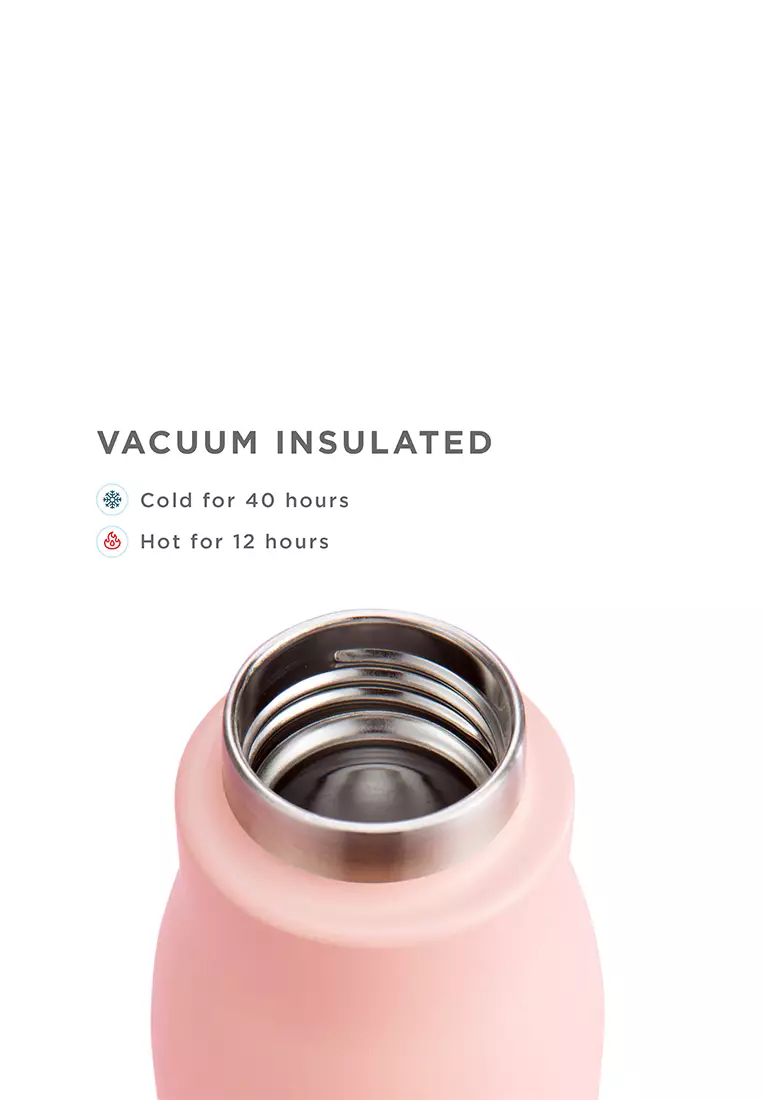Zoku Pink 18oz Stainless Bottle - Botol Minum Termos,  Botol Minum Tahan Panas Dingin