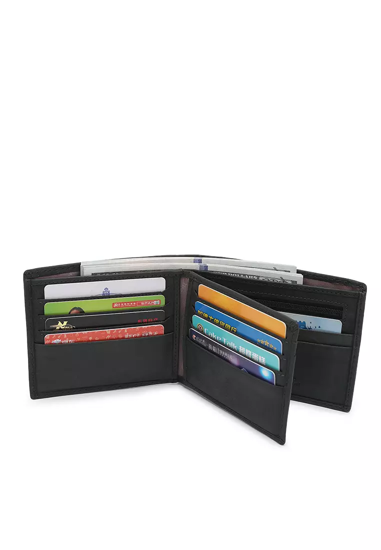 Men's Genuine Leather RFID Blocking Bi Fold Wallet