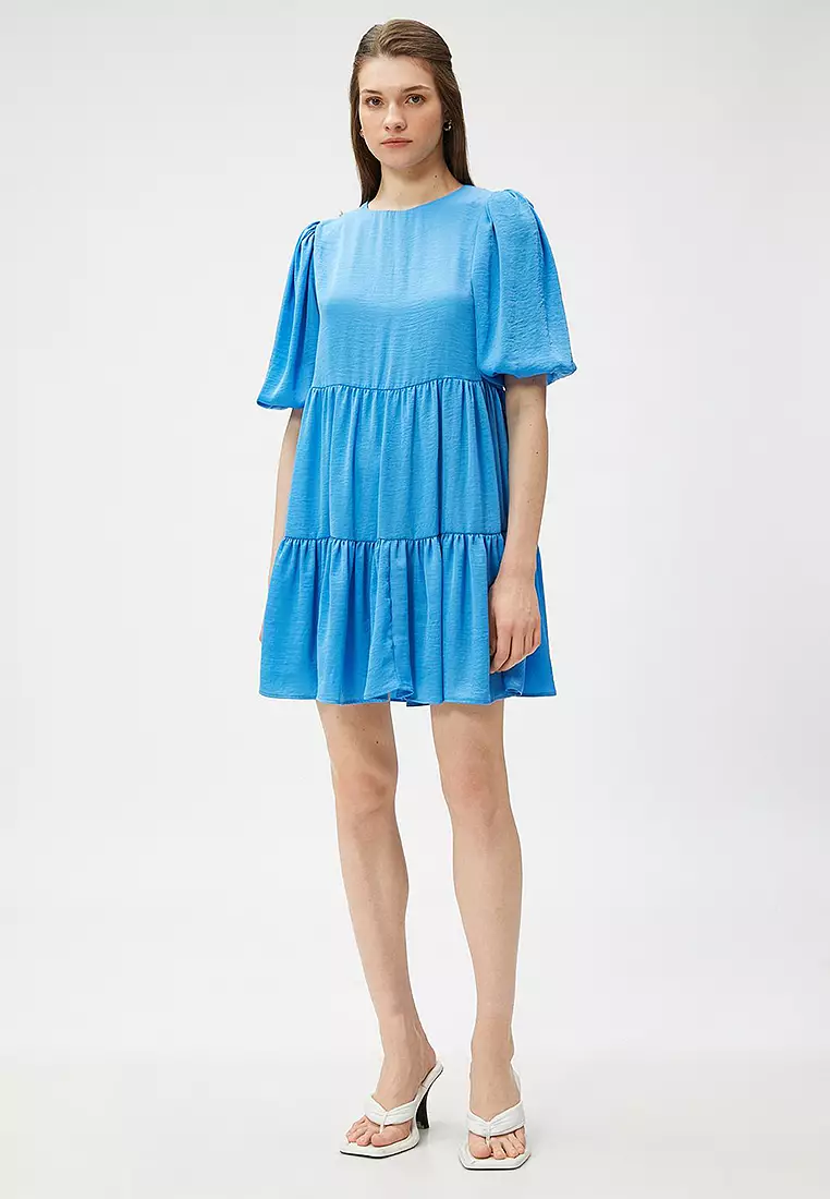 Puff Sleeves Mini Dress