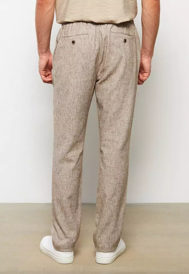 Mens fitted sale linen pants