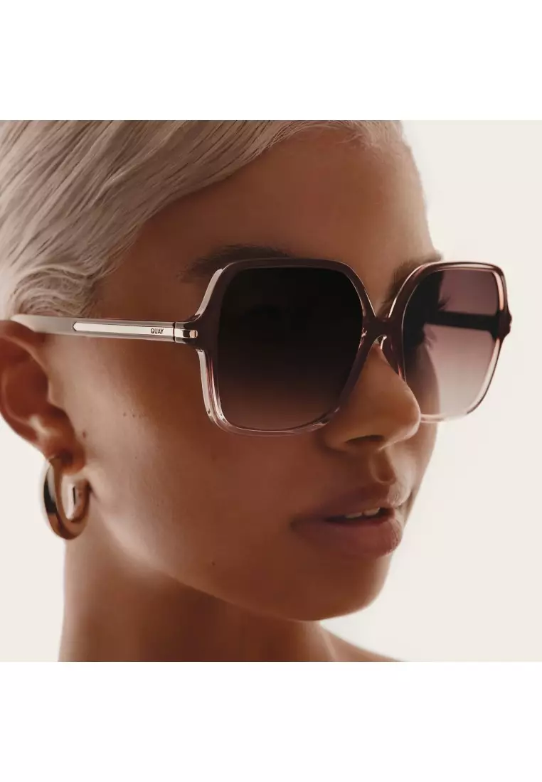 QUAY Press Tour Sunglasses - Chocolate Peony/Dark Fawn