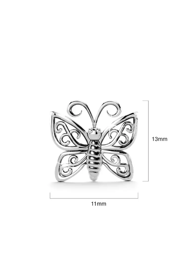 Butterfly Stud Earrings-Silver