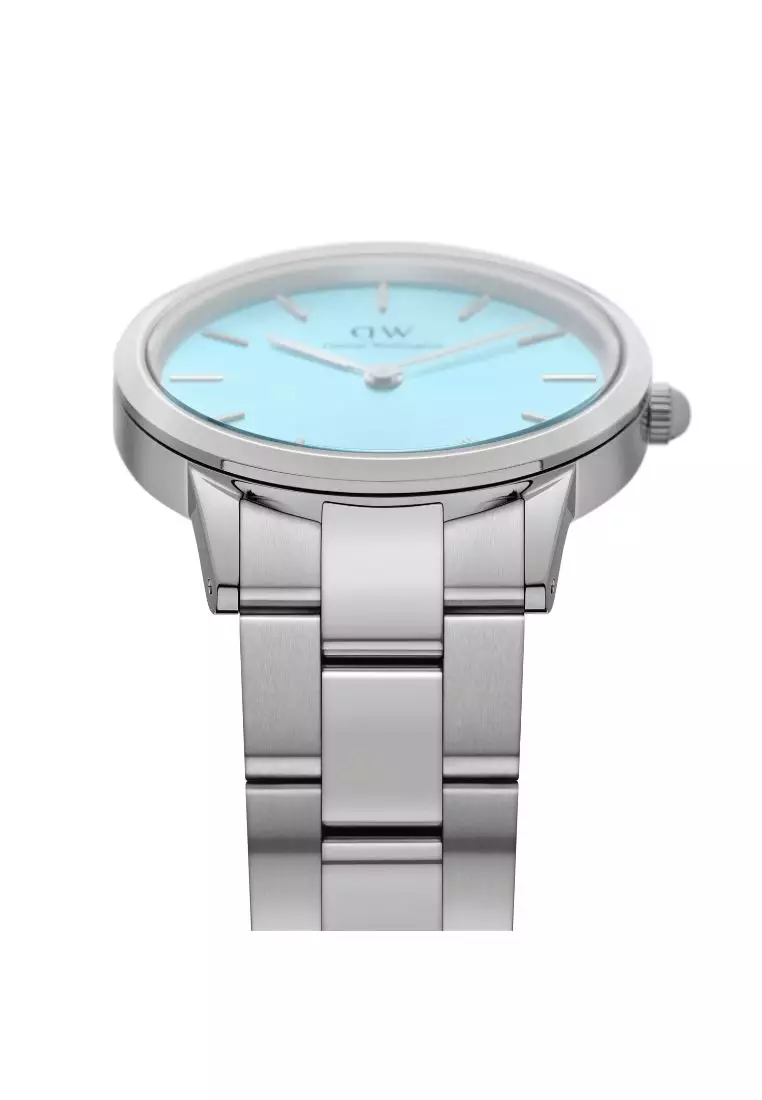Iconic Link Capri 36mm Watch Pastel Blue dial Link strap Sliver Unisex watch Watch for women and men DW