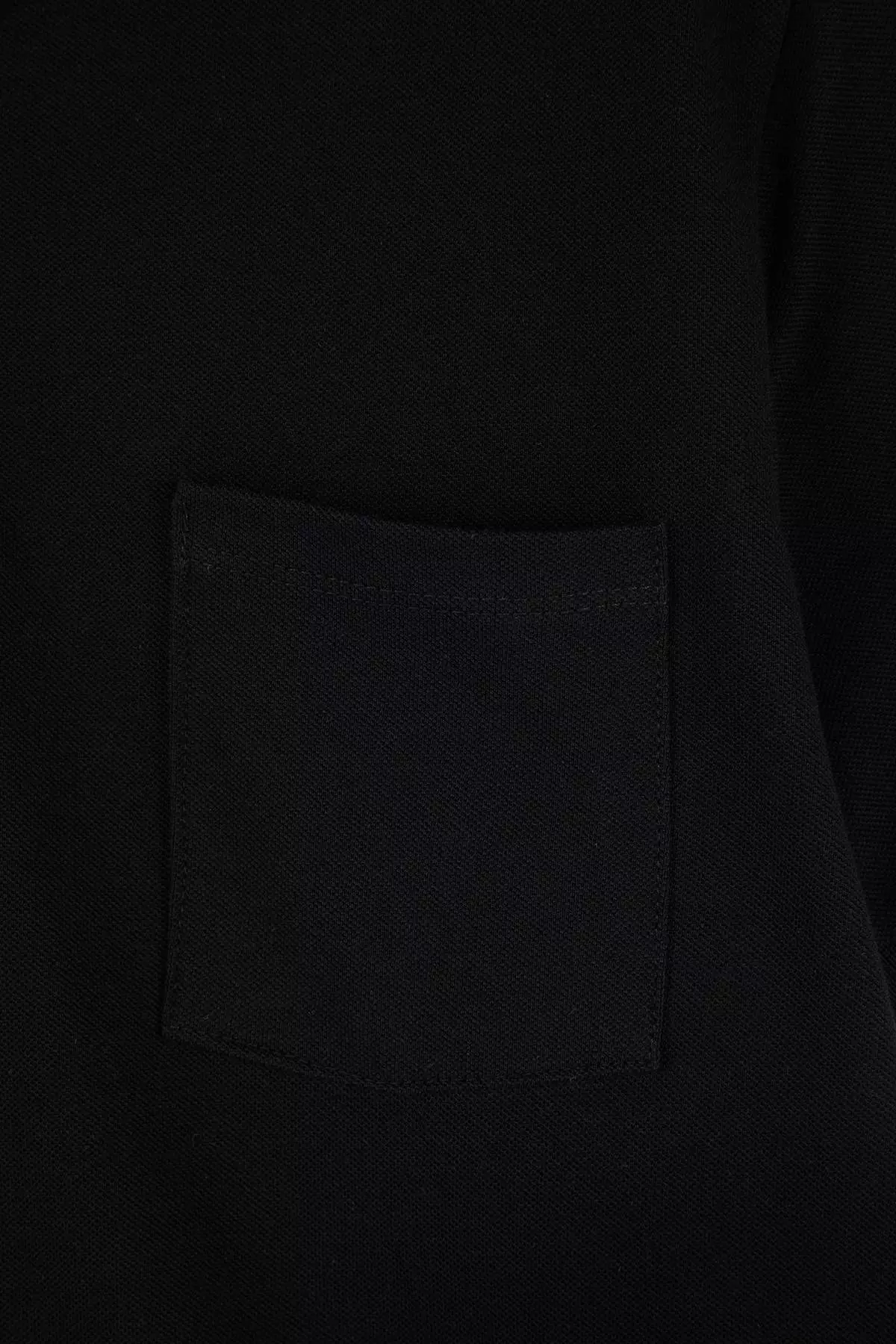 Black Regular 100% Cotton Single Pocket Polo Neck T-Shirt Tmnss26Po00018