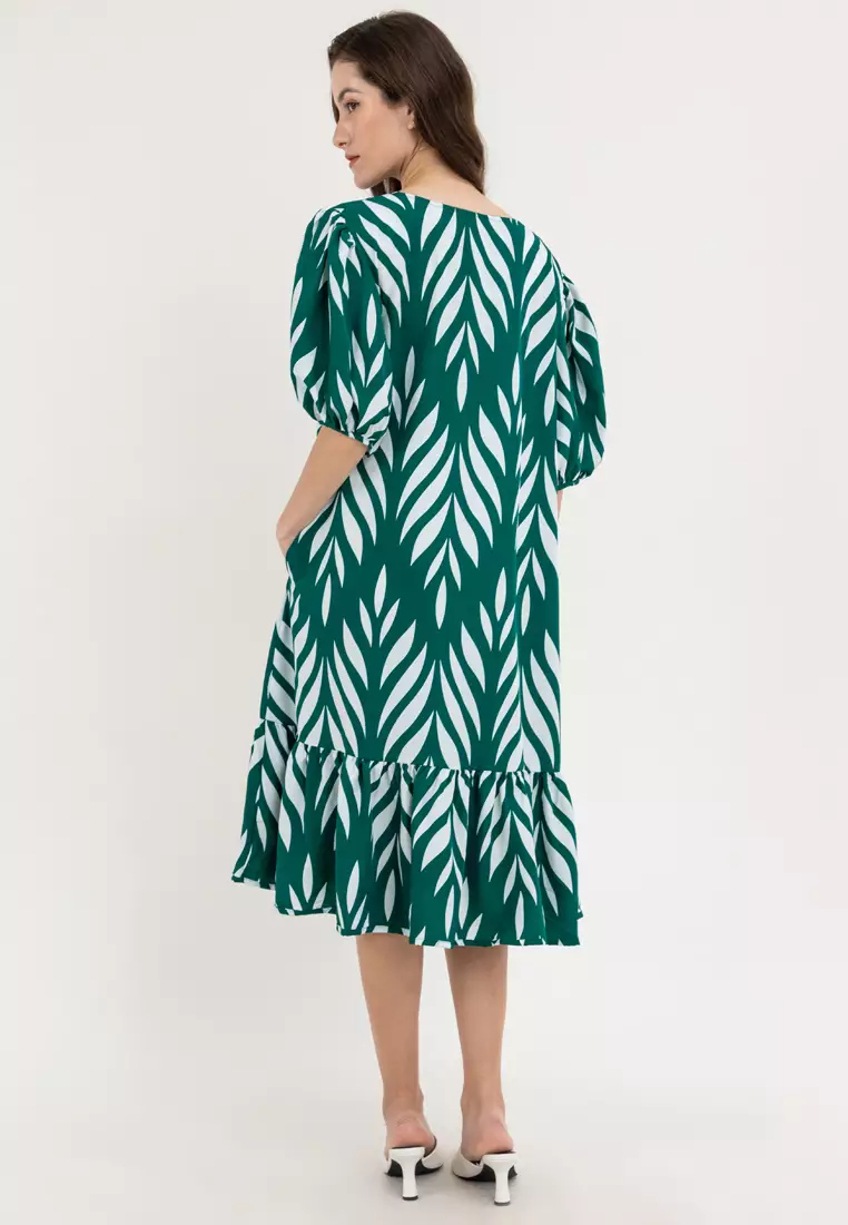 Lea Leaf Print Dress