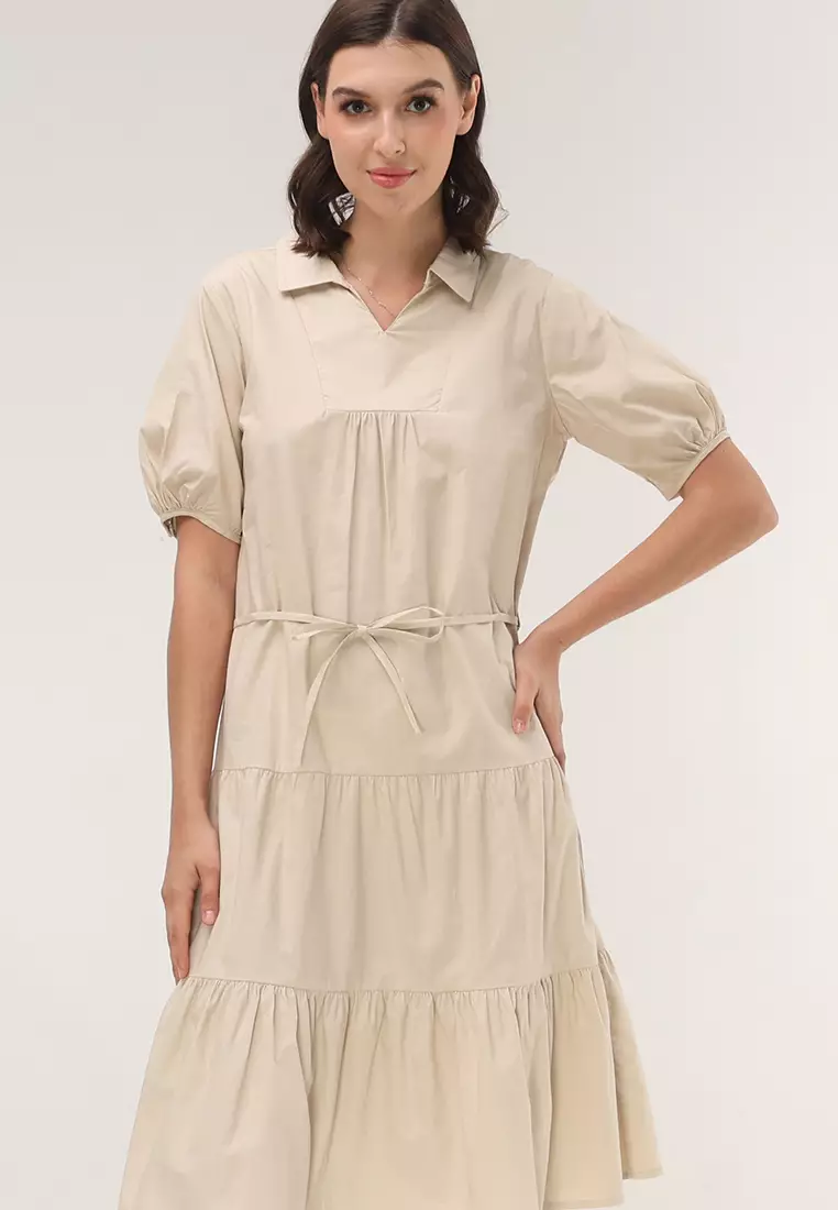 Cotton Poplin Short Sleeve Dress