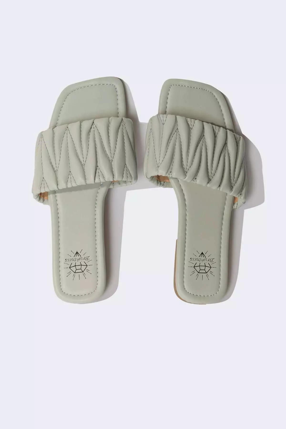 Women's Flat Sole Faux Leather Slippers D8977Ax25Sm