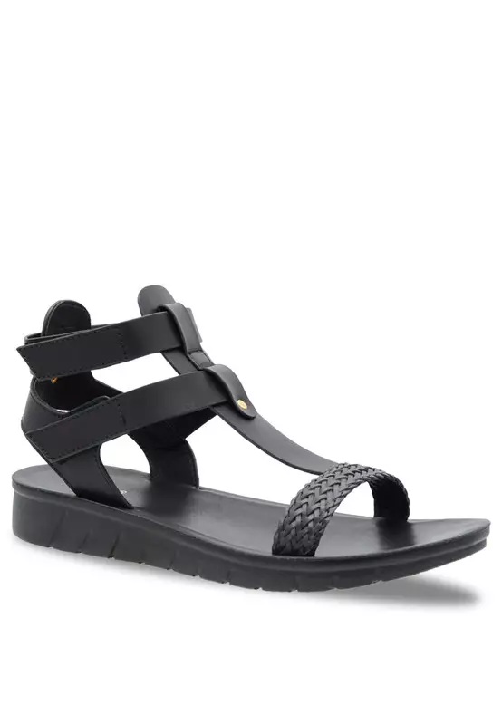 Sling Back Faux Leather Strap Casual Sandals