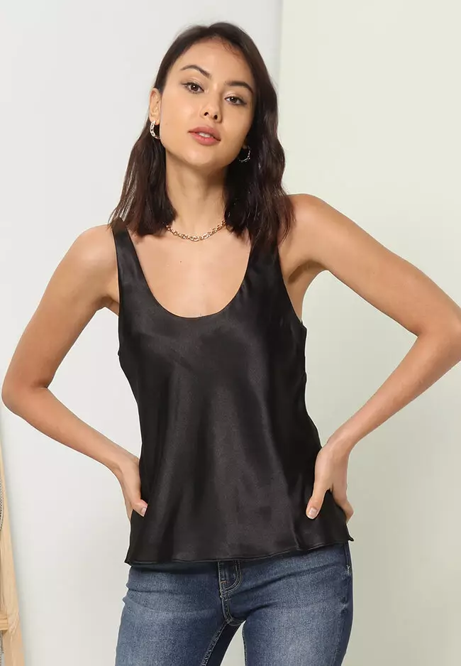 Buy TOPSHOP Satin Scoop Neck Cami Top 2023 Online | ZALORA Singapore