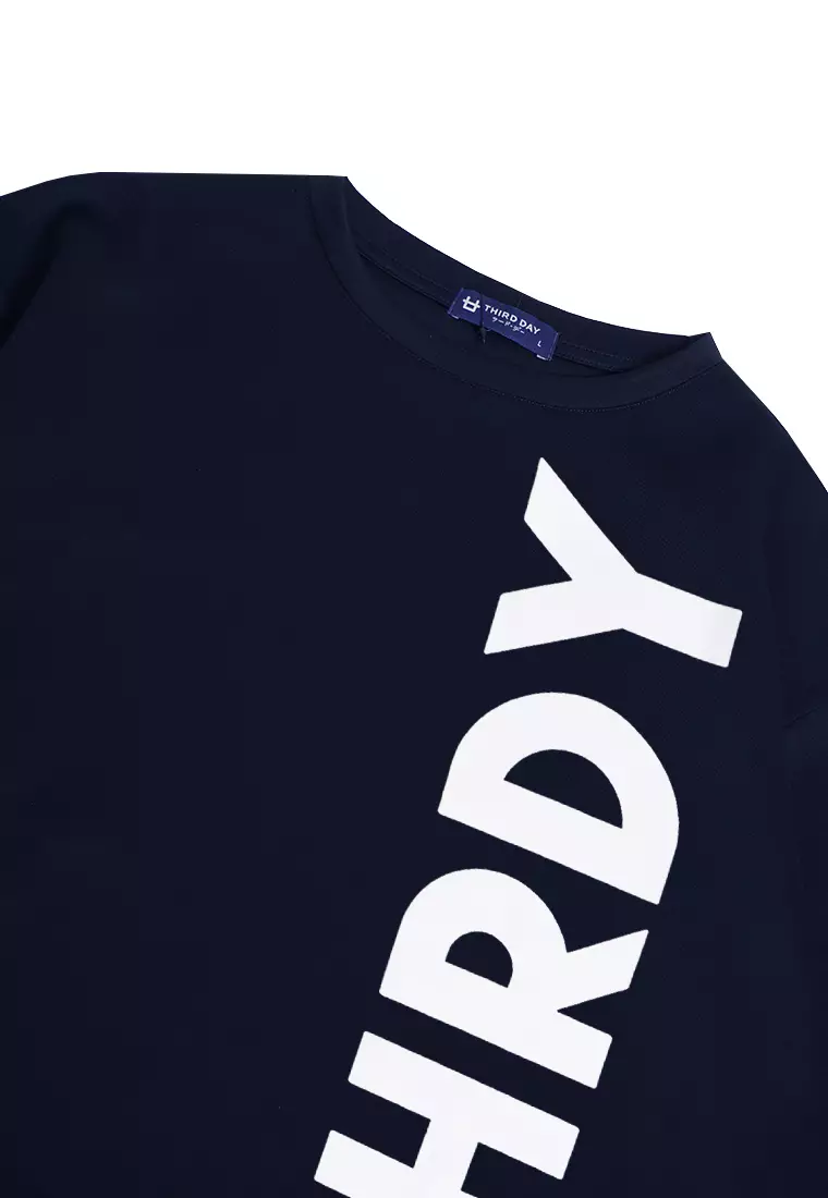 MTJ91 Kaos Oversize Distro Pria Big Thrdy Vertikal Navy