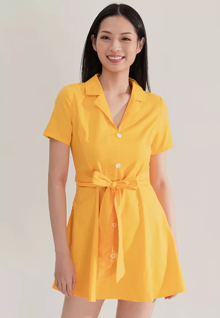 Buy Plain B. Plain B. Collar With Sleeve Mini Casual Dinner Dress ...