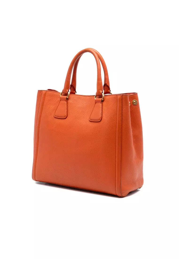 Prada Pre-Loved Prada Vitello Daino Open Convertible Tote 2026