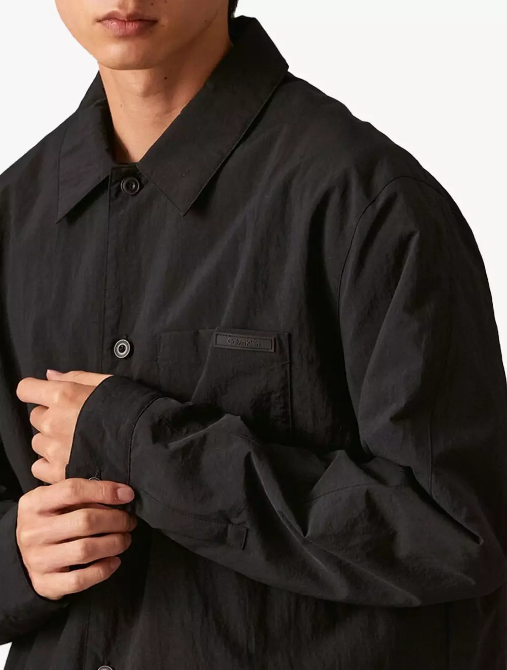 Calvin Klein - Crinkle Nylon Shirt Jacket - black